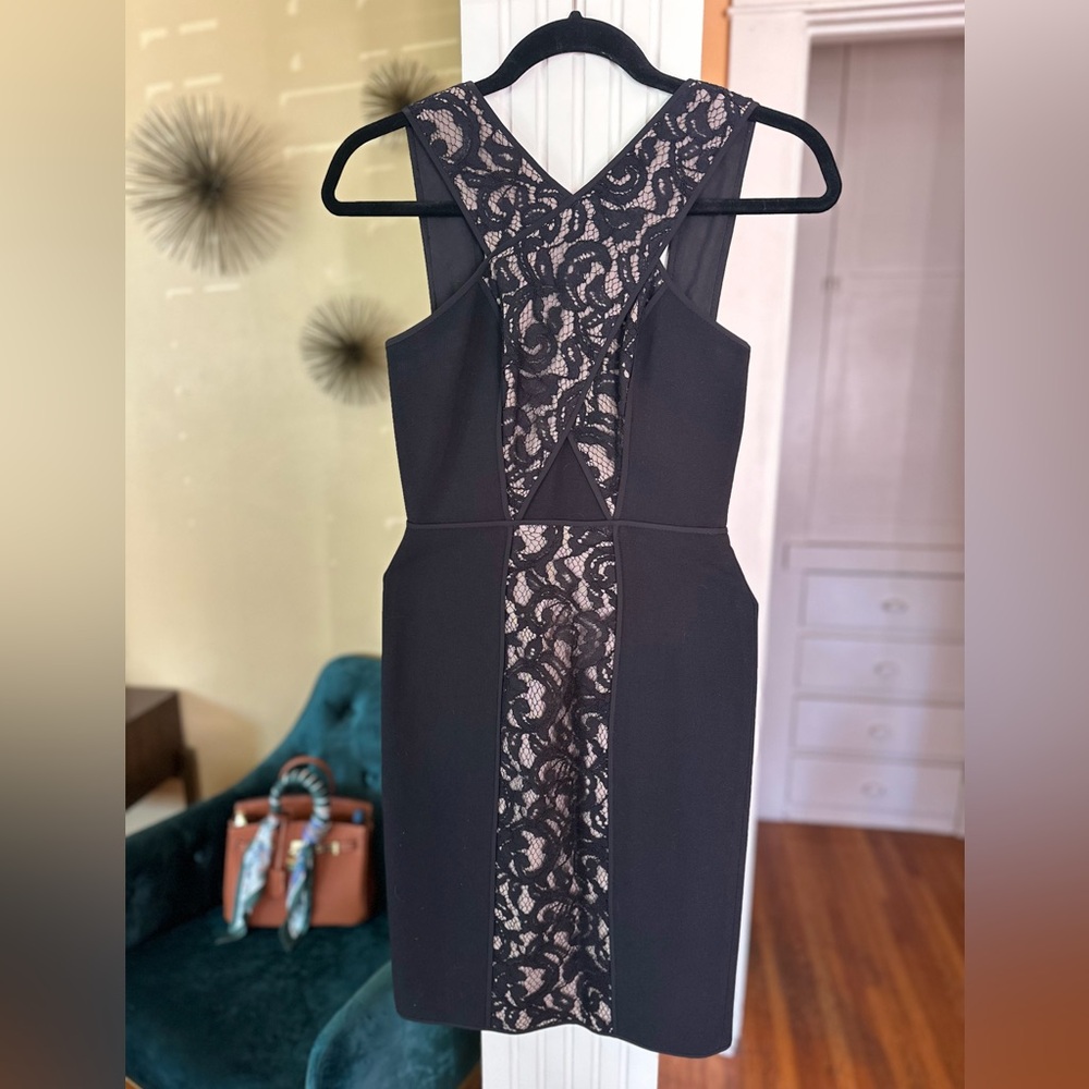 BCBGMaxAzria | Black and Nude Fitted Dress